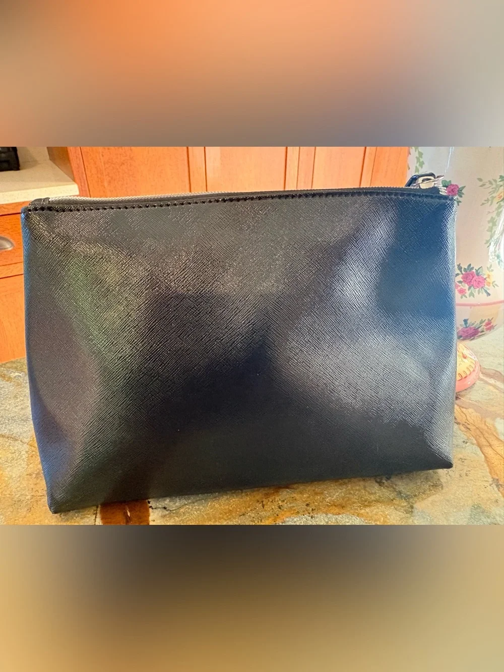 Victoria's Secret Black & Silver Chevron Sequin Wristlet